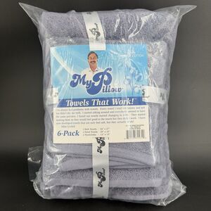 NEW Set of 6 Towels By My Pillow Night shadow Gray 2 Each Bath Hand Washcloth